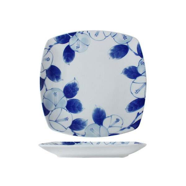 Camellia-blue-and-white-square-dinner-plate(2)