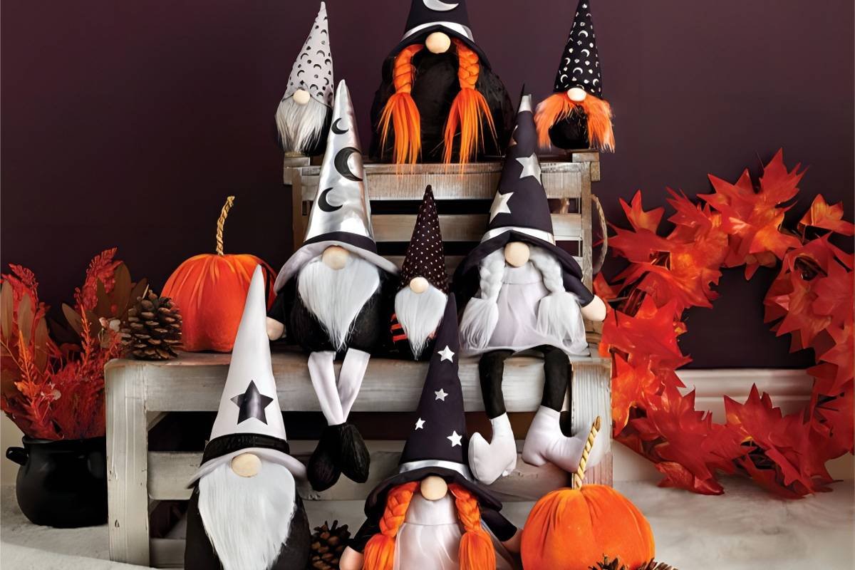 Kit Décoration Halloween Gonks - 8 Kits En Mousse Autocollante Pour Enfants (sans Colle, 13-14.5 Cm)