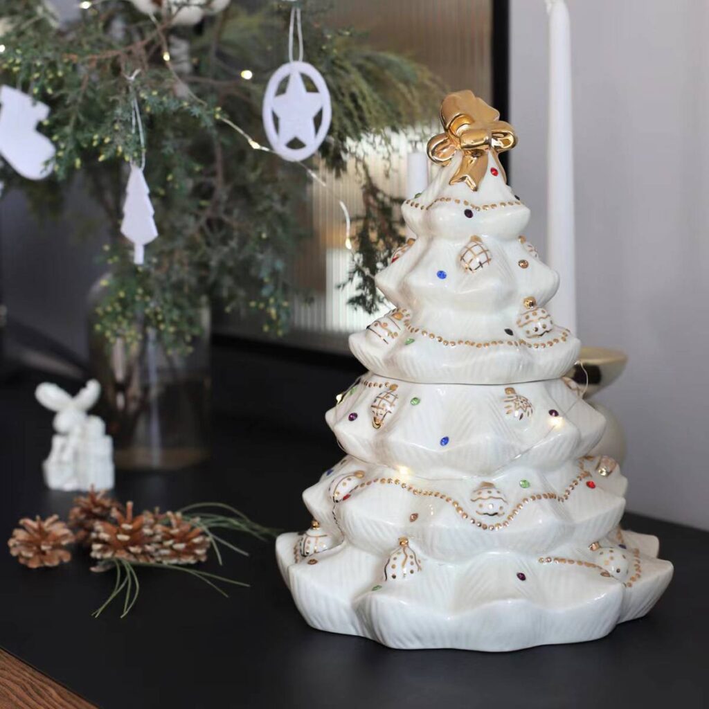 Ceramic Christmas Tree Sugar Box