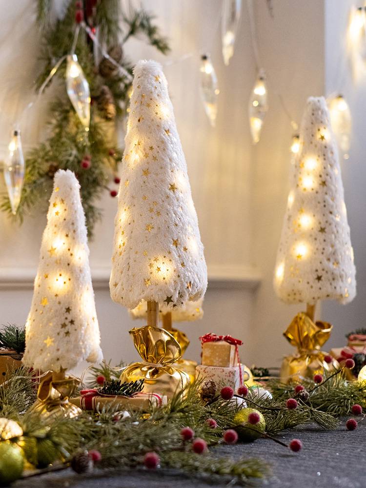 Fabric Led Lighted Christmas Tree For Tabletop