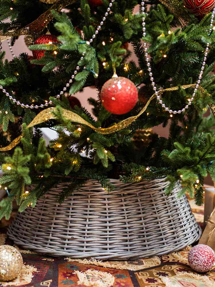 Handmade Wicker Christmas Tree Skirt Base